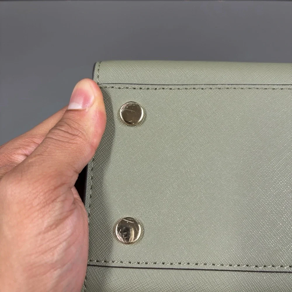 MICHAEL‎ KORS CARMEN MEDIUM FLAP SATCHEL SHOULDER BAG MK SOLID LIGHT SAGE
